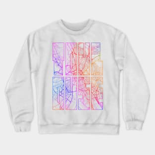 Toulouse, France City Map Typography - Colorful Crewneck Sweatshirt